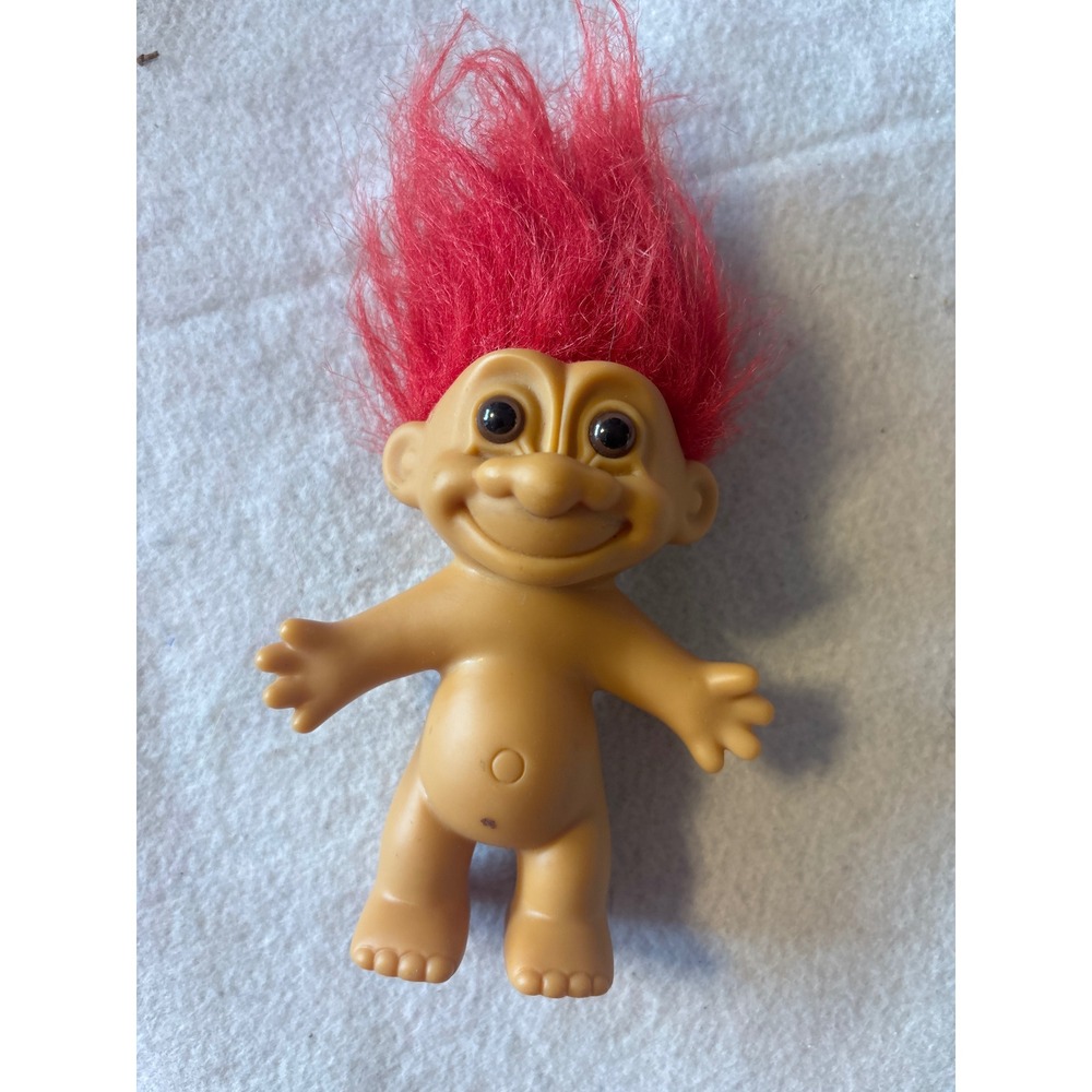Vintage Russ Berrie Troll Doll Red Hair 3 Inch Nude Vinyl Figure